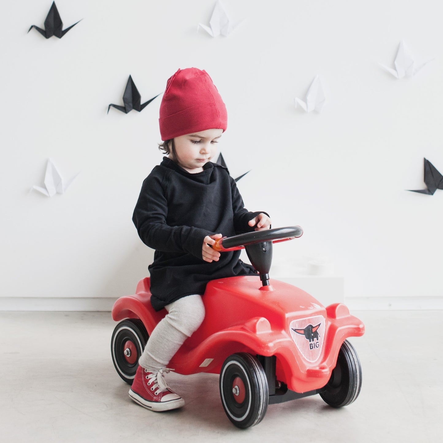 BEAR Cherry Double Cotton Beanie with Teddy Ears