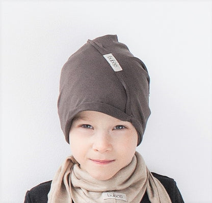 Kids thin cotton beanie UPSIDEDOWN – Mocha