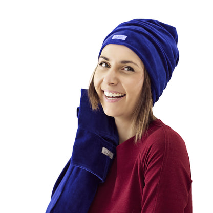 SCREWcz double layered velour beanie corn flower