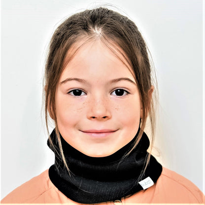 Kids snood scarf for spring  fall - Dark grey  Stump