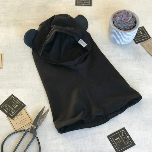 BEAR Cotton Kids Balaclava – Black | Spring/Autumn Helmet Hat – BUBOO