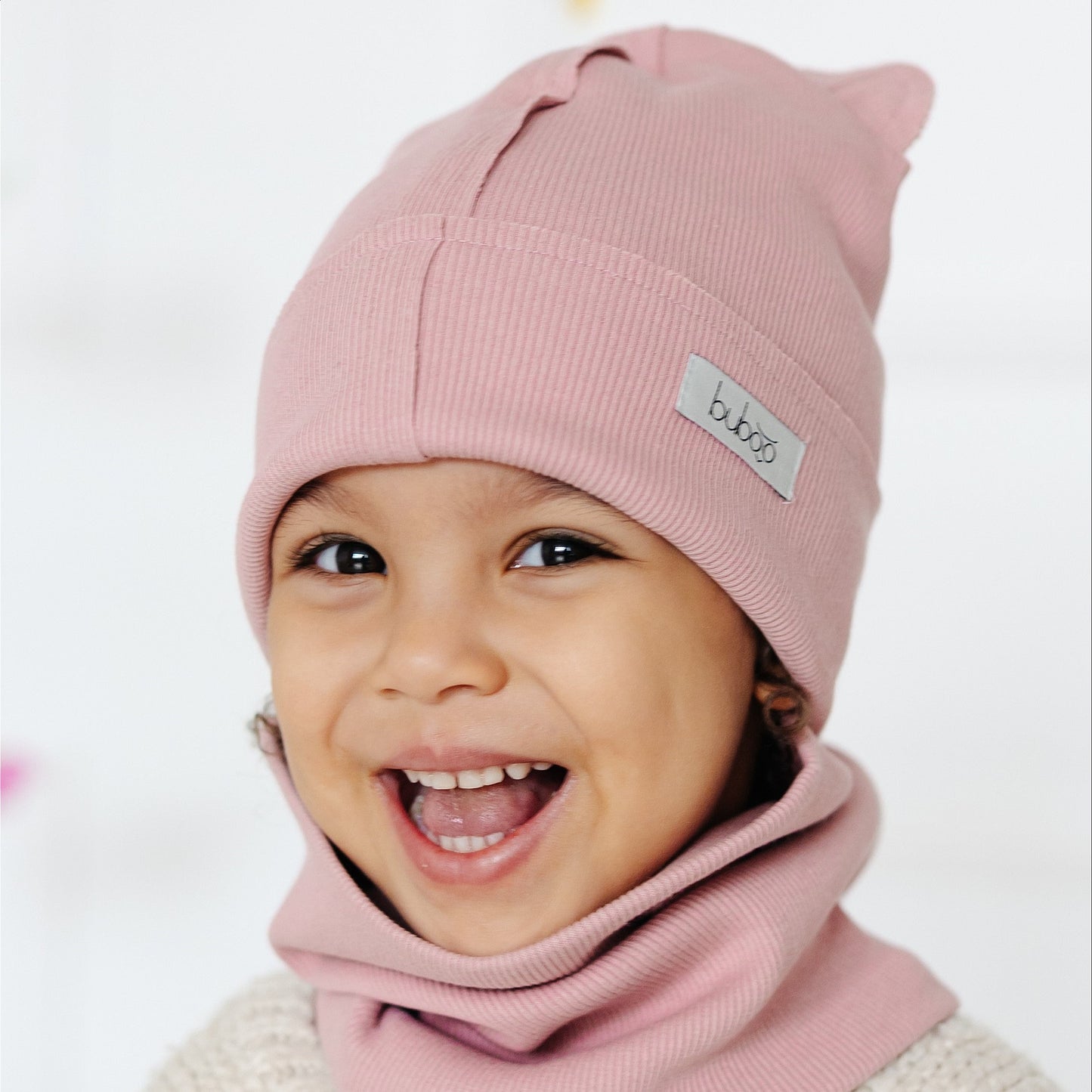 Kids snood scarf for spring  fall - Ash rose