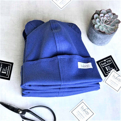 BEAR Cornflower Cotton Beanie with Teddy Ears
