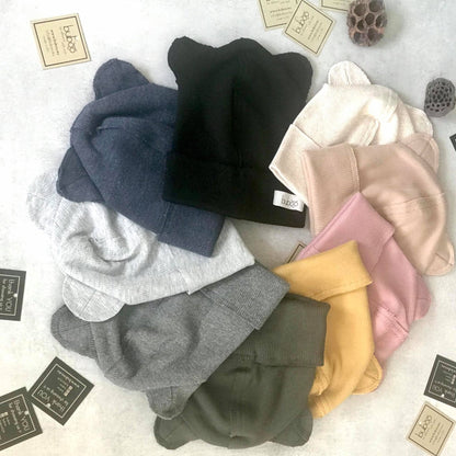 BEAR Sorbet Cotton Beanie with Teddy Ears