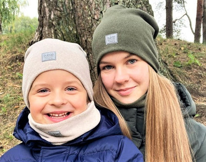 Kids snood scarf for fall  winter  spring BUBOO luxury - Latte