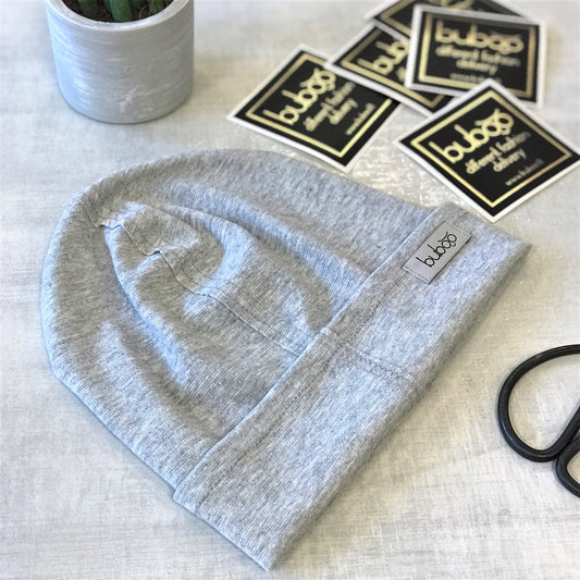 TRENDY Ribbed Cotton Kids Beanie – Light Grey Sparkling | Spring/Autumn Hat – BUBOO