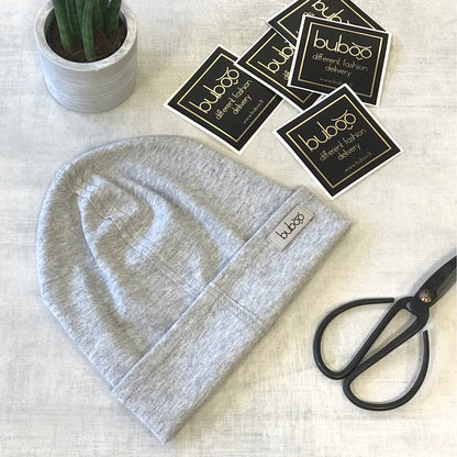 TRENDY Ribbed Cotton Kids Beanie – Light Grey Sparkling | Spring/Autumn Hat – BUBOO