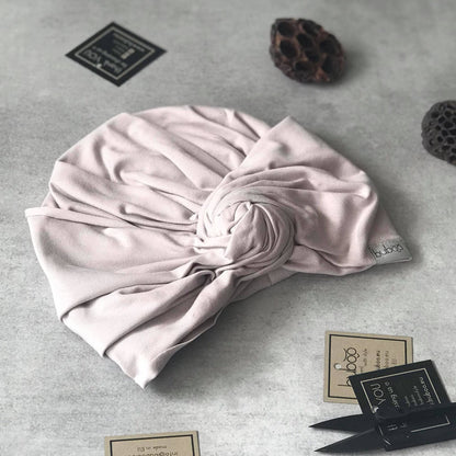 Summer thin beanie turban KNOT - Latte 2