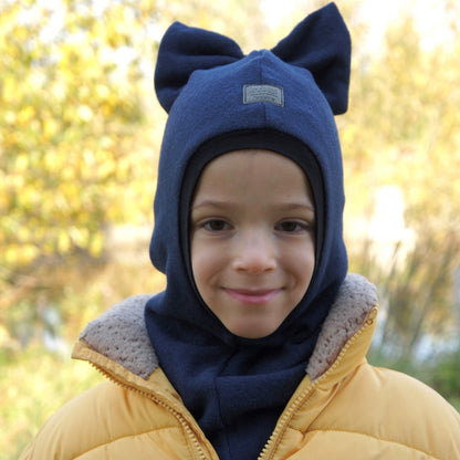 Luxury Fashionista Cotton Girls Balaclava – Blue | Autumn/Winter/Spring Hat – BUBOO