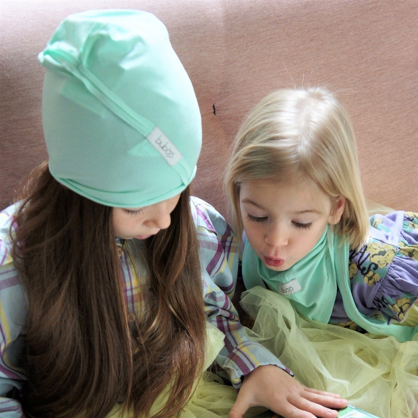 Kids thin cotton beanie UPSIDEDOWN – Mint