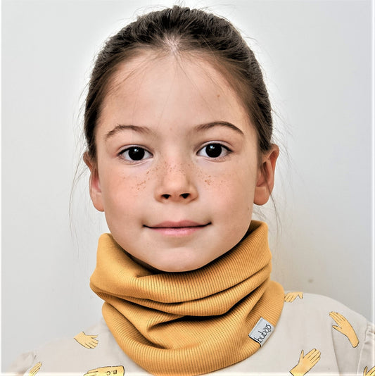Kids snood scarf for spring  fall - Mustard