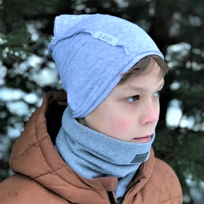 Kids double-layer cotton beanie UPSIDEDOWN – Mist
