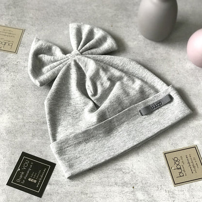 Stylish hat for a girl with a ribbon  FASHIONISTA  sparkling (gray)