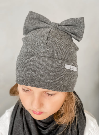 Vaikiška kepurė - ypatingai stilinga FASHIONISTA tamsiai pilka