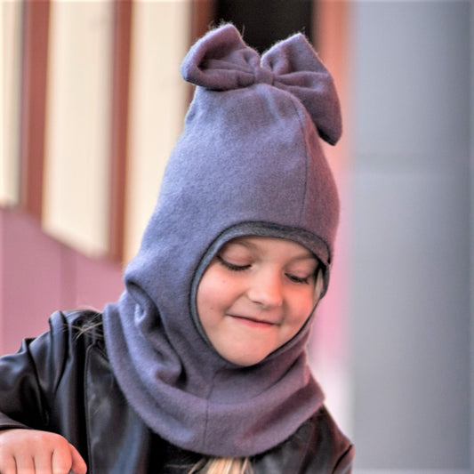 Stylish fall winter mohera wool kids helmet FASHIONISTA grey