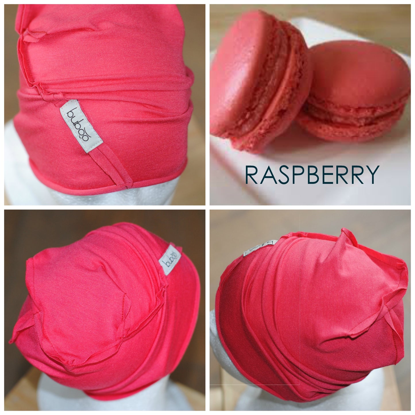 Kids thin cotton beanie UPSIDEDOWN – Raspberry