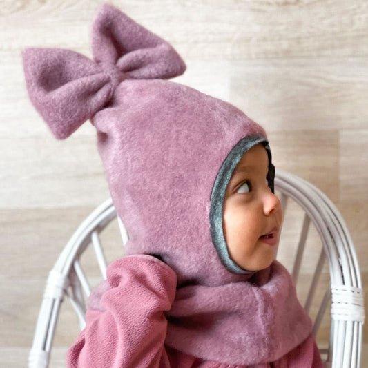 Stylish fall winter mohera II (new fabric) wool kids helmet FASHIONISTA ash rose