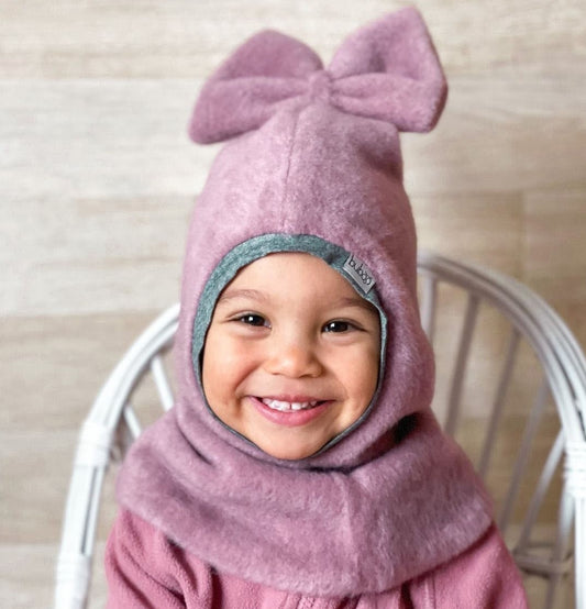 Stylish fall winter mohera II (new fabric) wool kids helmet FASHIONISTA ash rose