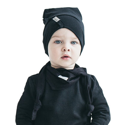 Kids' Spring & Summer Scarf UPSIDEDOWN CHARCOAL  BLACK – Soft, Breathable, Triangle Design