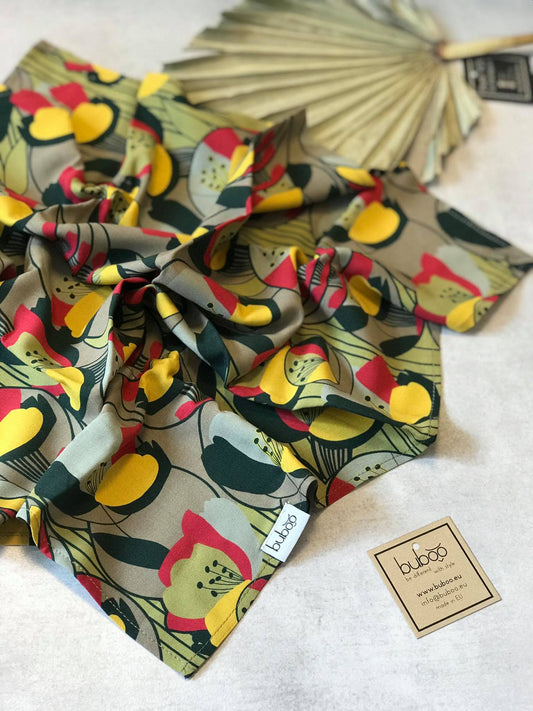 Woman's silk/viscose  scarf MEADOW FLOWER GARDEN