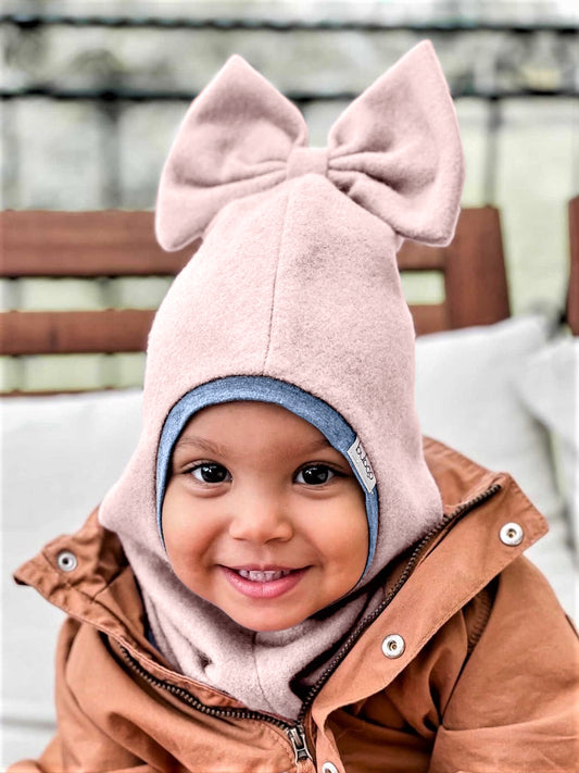 Stylish fall winter mohera wool kids helmet FASHIONISTA pink