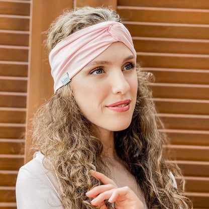 Stylish woman headband KNOT  powder