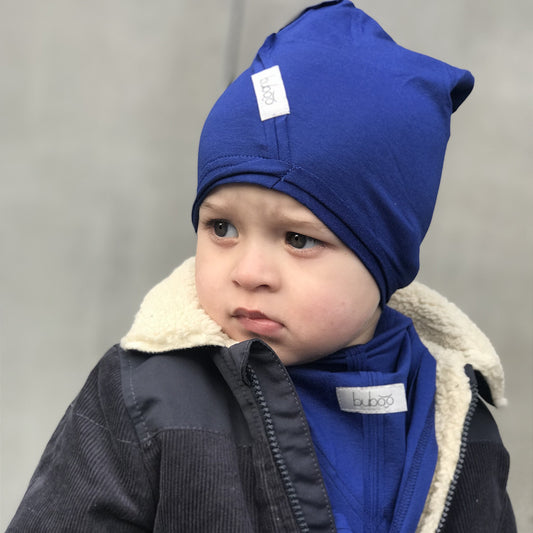 Kids double-layer cotton beanie UPSIDEDOWN – Cornflower