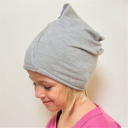 Kids thin cotton beanie UPSIDEDOWN – Mist