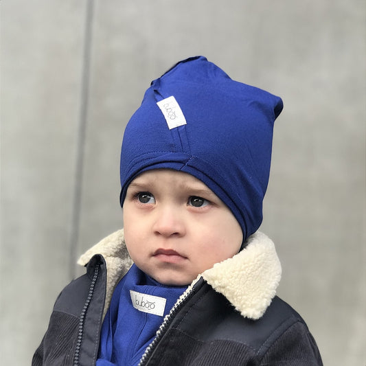 Kids double-layer cotton beanie UPSIDEDOWN – Cornflower