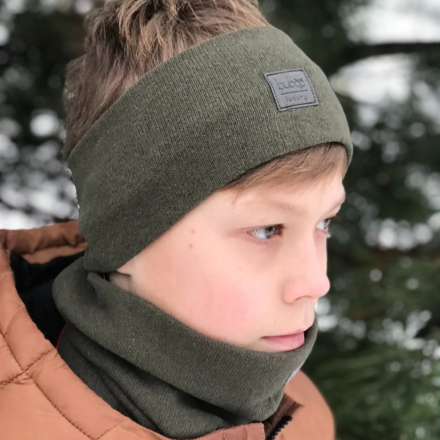 Kids headband BUBOO luxury for fall  winter  spring SIMPLE  Chaki