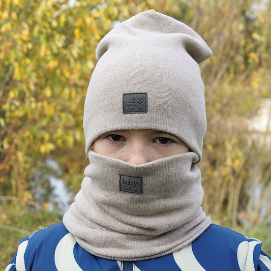 Kids snood scarf for fall  winter  spring BUBOO luxury - Latte