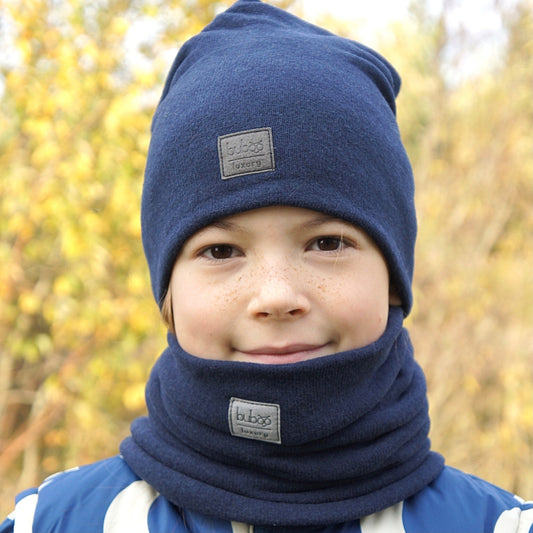 Kids snood scarf for fall  winter  spring BUBOO luxury - Blue