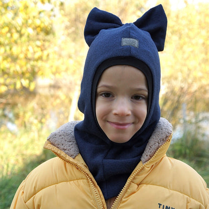 Luxury Fashionista Cotton Girls Balaclava – Blue | Autumn/Winter/Spring Hat – BUBOO
