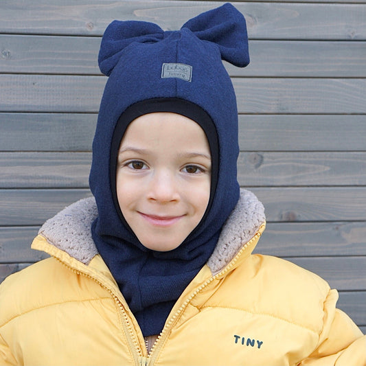 Luxury Fashionista Cotton Girls Balaclava – Blue | Autumn/Winter/Spring Hat – BUBOO