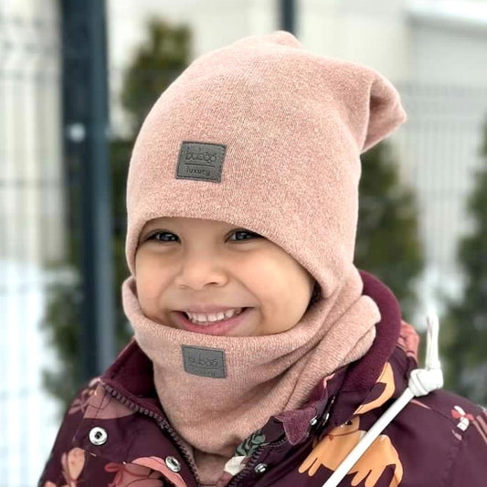 Kids beanie for fall winter spring BUBOO Luxury - Ash rose