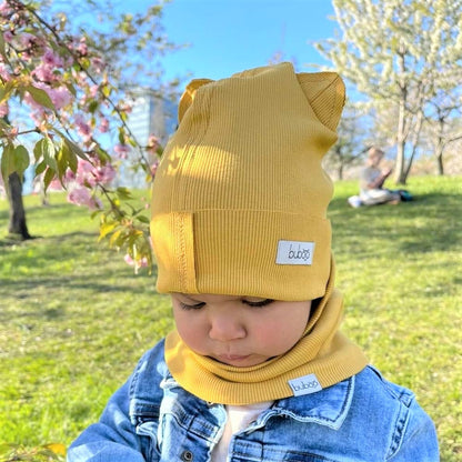 Kids snood scarf for spring  fall - Mustard
