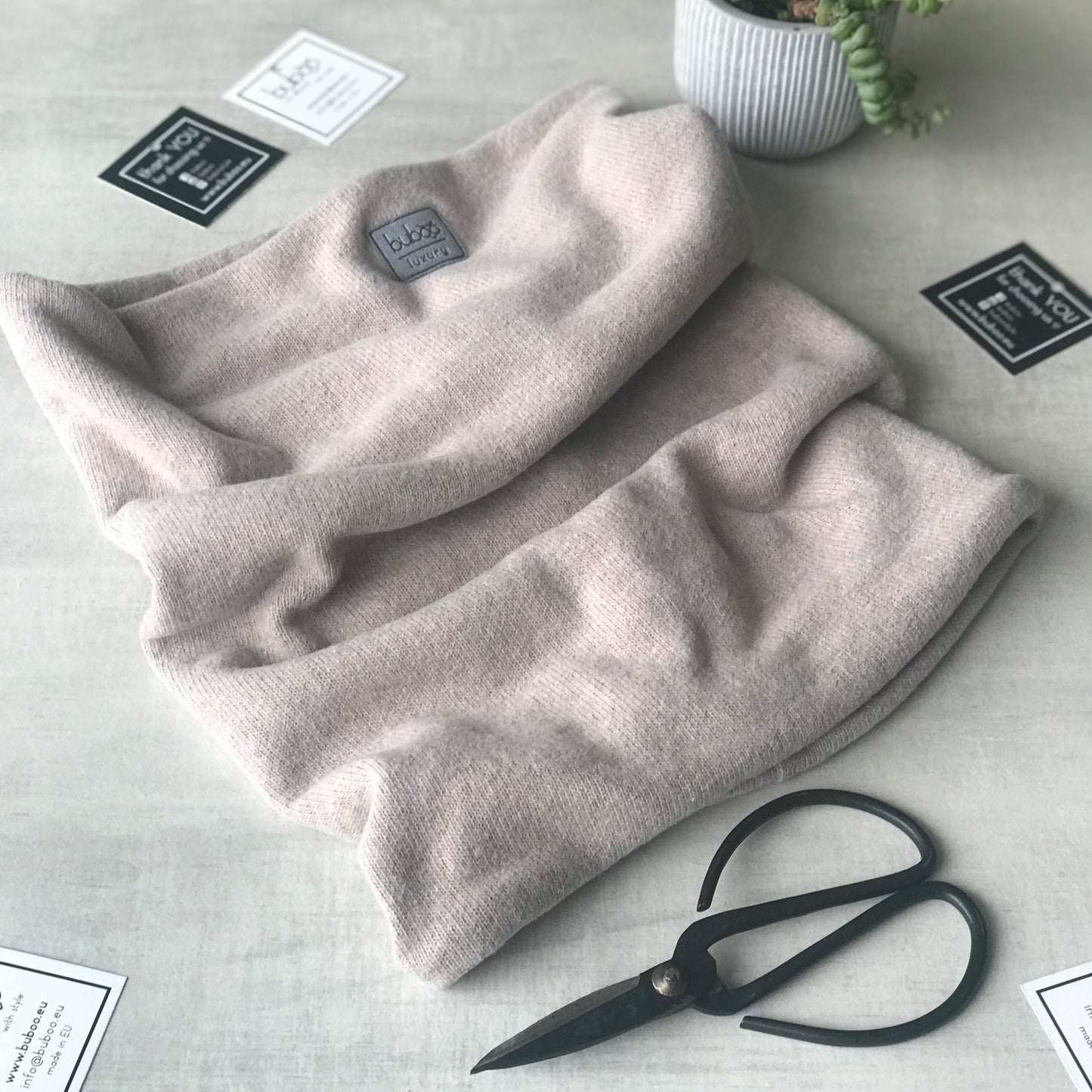 Kids snood scarf for fall  winter  spring BUBOO luxury - Latte