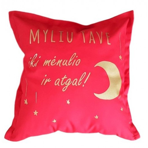 Interior pillow with print MYLIU TAVE, red