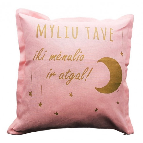 Interior pillow with print MYLIU TAVE, ash rose