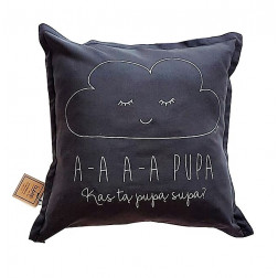 Interior pillow with print AA PUPA, dark grey