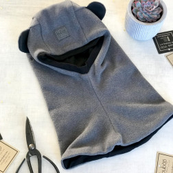 Kid's hat helmet for spring / autumn / winter Bear BUBOO luxury, dark grey