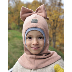 Kids helmet for fall winter spring BUBOO Luxury with a ribbon - Ash rose