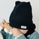 BEAR charcoal one layer beanie, black