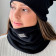 Stylish woman snood scarf for spring fall or winter BUBOO luxury - Black