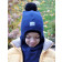 Kids helmet for fall winter spring BUBOO Luxury with pompom - Blue