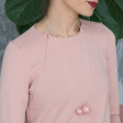 Female stylish elegant ceramic pendant on a luxurious chain MADEIRA pale rose