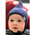 Kids double layered beanie with straps for autumn/winter DROP Cornflower
