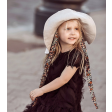 Impressive kids softened linen HAT with silky ribbons blush powder