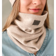 Stylish woman snood scarf for spring fall or winter BUBOO luxury - Latte