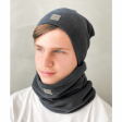 Slouchy Knit teenager (7-18y)  beanie and  snood  set in the box for fall, winter, springg - Black
